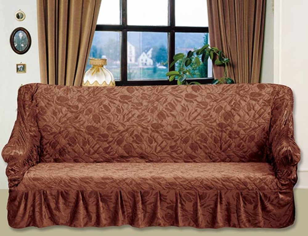 Solid Color Pleuche Sofa Cover